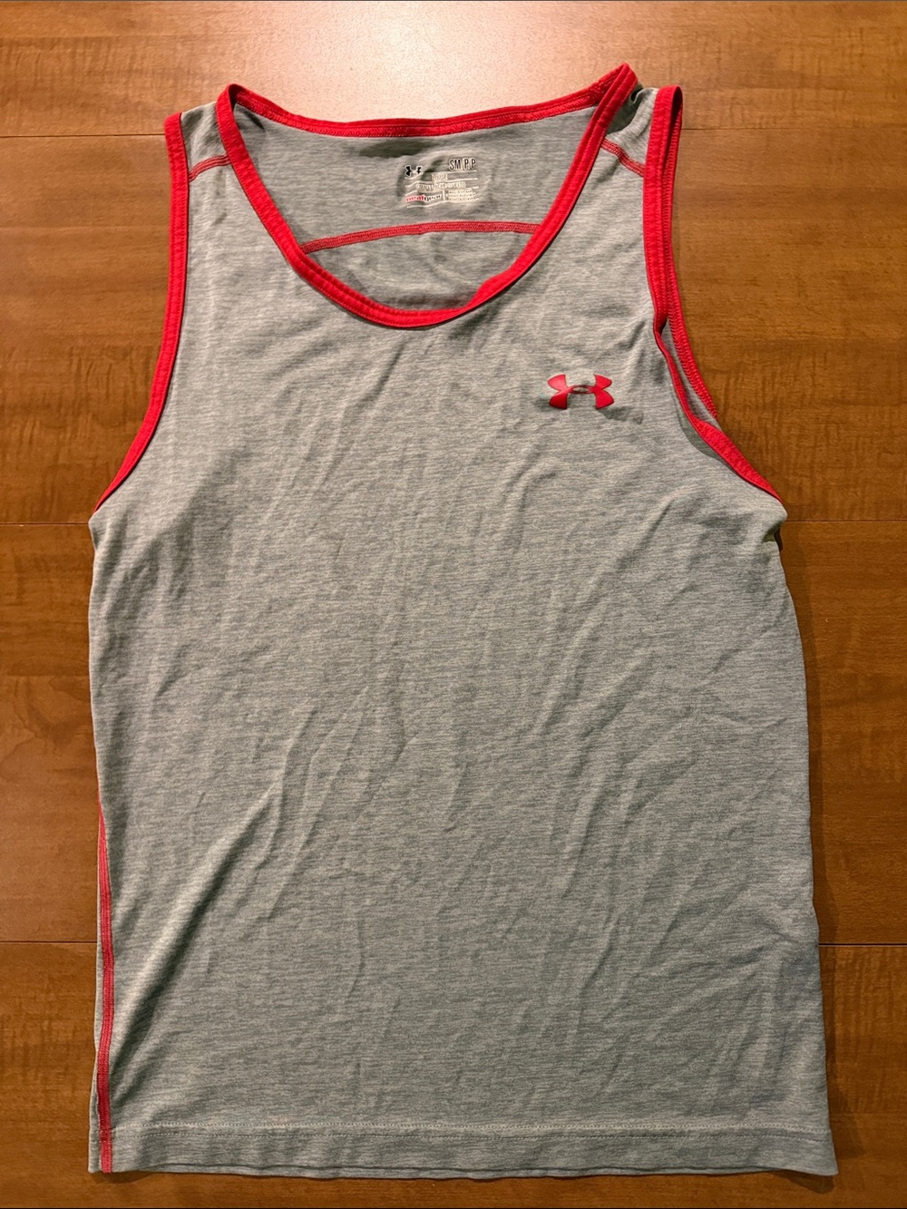 Under Armour Grey Tank Top with Red Trim